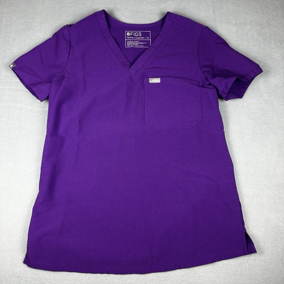 Figs Tops - FIGS Women's Catarina One Pocket Scrub Top XS Technical Collection Ultra Violet